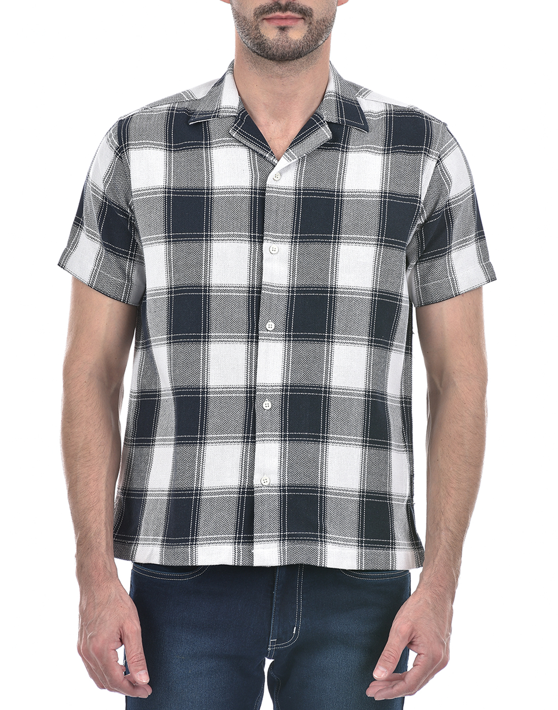 Numero Uno Men Checkered Navy Shirt